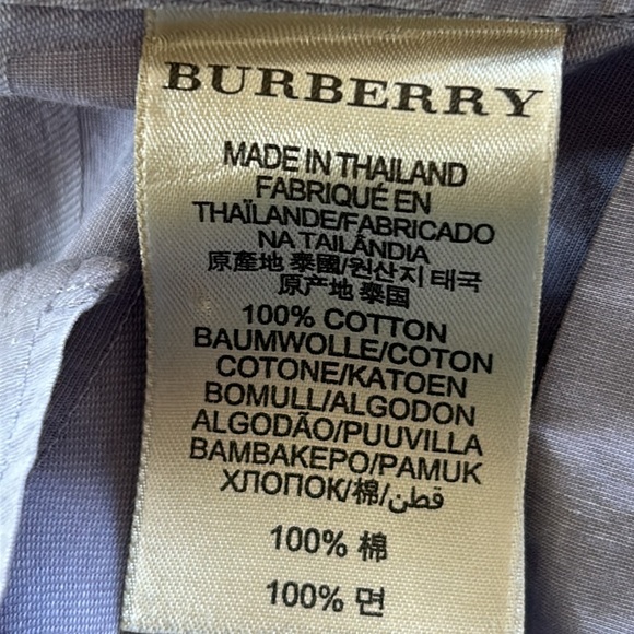 Burberry Brit Light Purple Button Front Shirt w Subtle Plaid Design Size Large - Picture 9 of 13